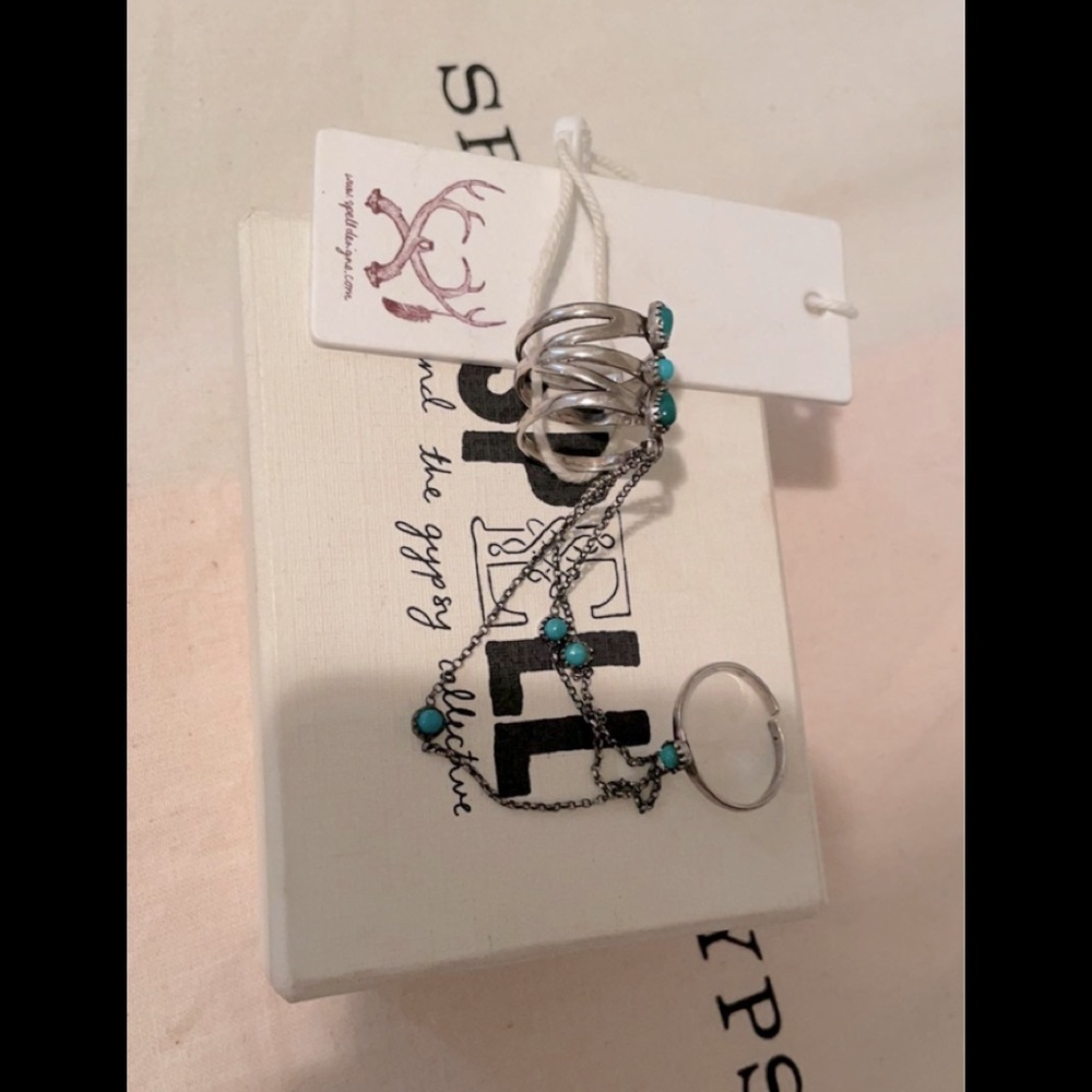 🔮 SPELL & THE GYPSY SAMPLE TURQUOISE SLAVE CHAIN RING🔮